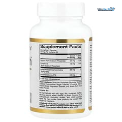 California Gold Nutrition Brain Health with Alpha-Glycerophosphorylcholine Calcium Phosphorus and Phosphatidyl serine 60 Veggie Capsules thumbnail 3