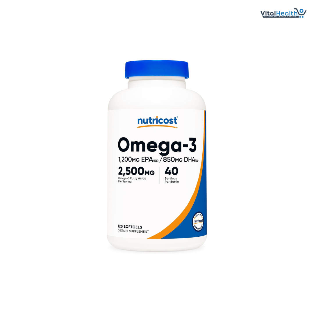 Nutricost Omega 3 Fish Oil - 2500MG, 120 Softgels (40 Serv) - Fish Oil, Wild Caught! 1200mg EPA 850mg DHA - Non-GMO, Gluten Free thumbnail 6