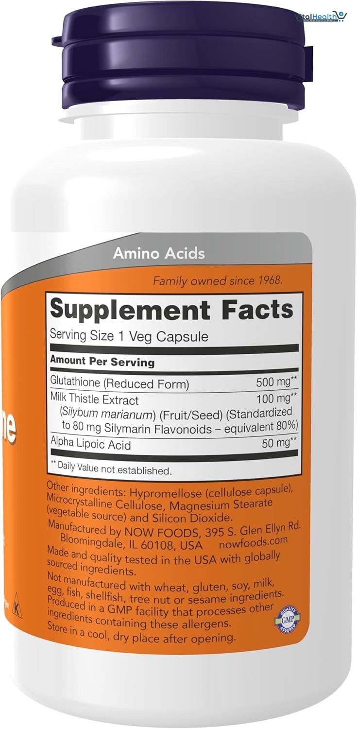 NOW Foods Glutathione 500mg _ Detox Support thumbnail 2