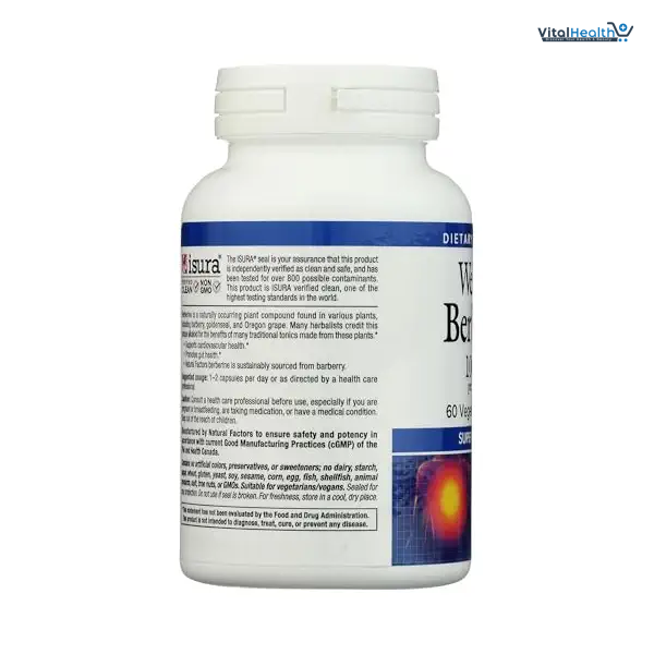 Natural Factors WellBetX Berberine 500mg - Supports Metabolic Health - Formula Supports Healthy Heart - 120 Capsules thumbnail 8