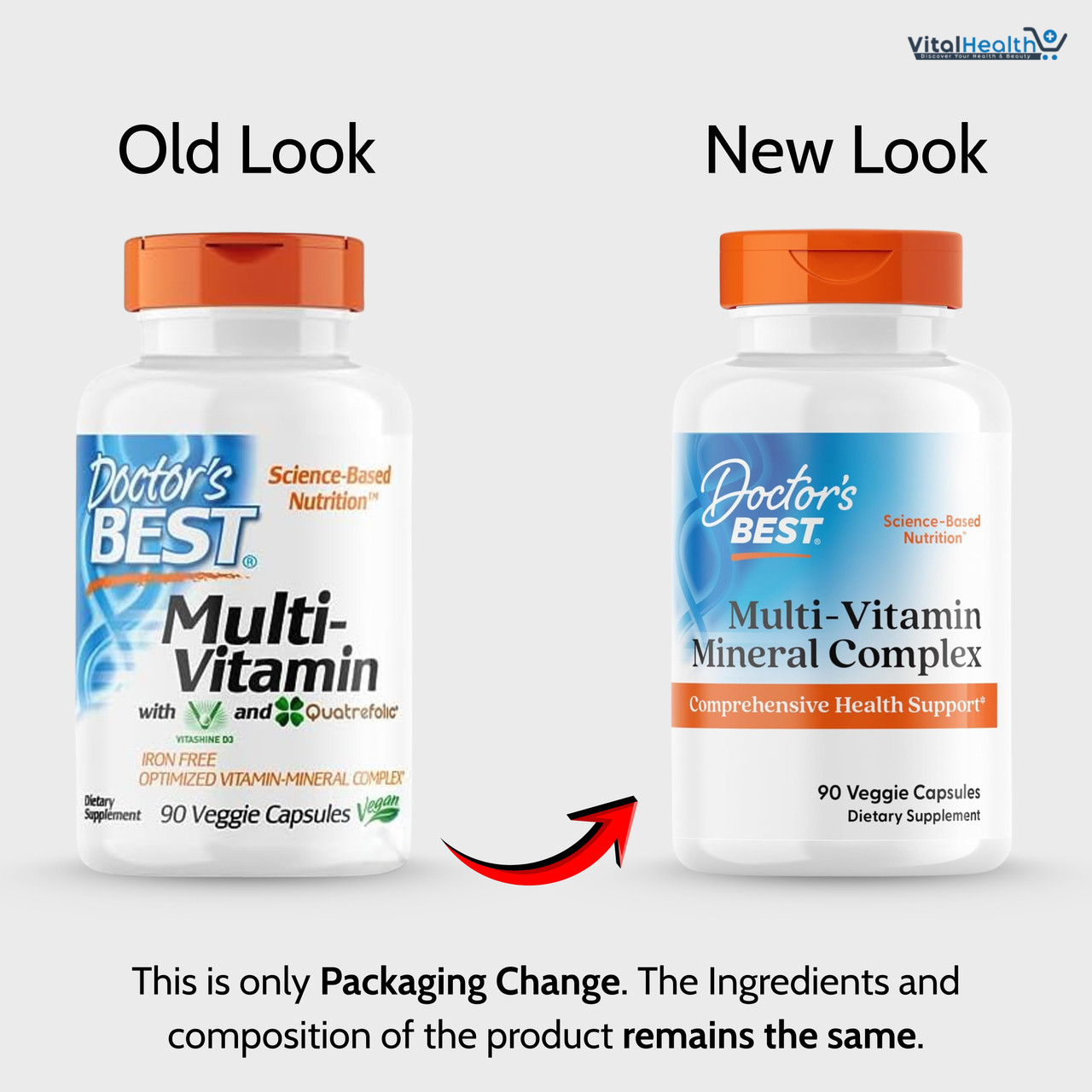 Doctors Best Multi-Vitamin Mineral Complex, Comprehensive Health Support, Non-GMO, Gluten Free, Vegan 90 Veggie Capsules thumbnail 4