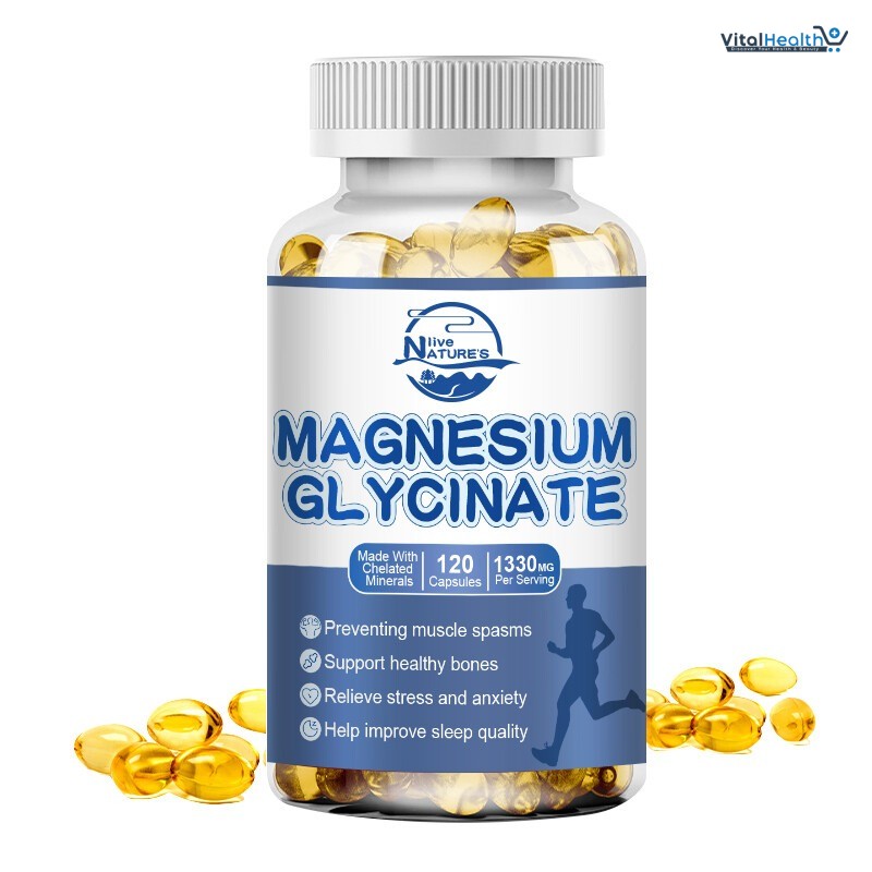 NATURE'S LIVE Magnesium Glycinate 1330mg 120 Capsules Highest Potency Buffered &amp; Chelated thumbnail 8