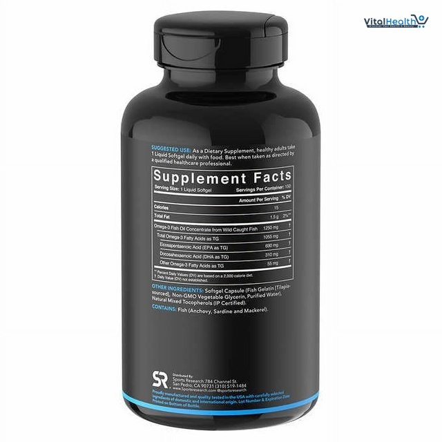 Sports Research, Alaska Omega | Wild Caught Fish Omega 3 Fish Oil, Triple Strength Support Heart | Lower Blood Pressure thumbnail 3