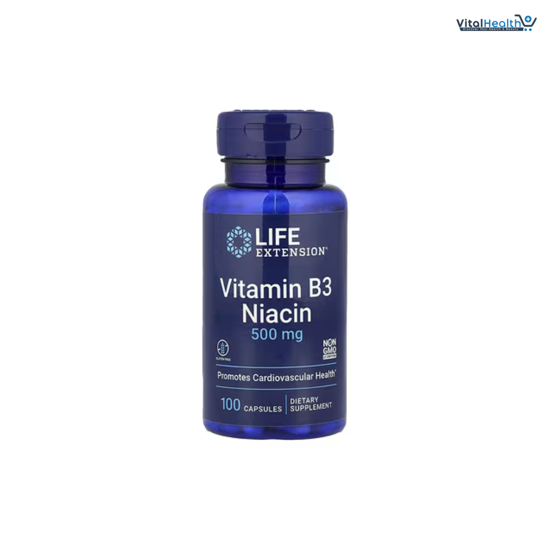 Life Extension Vitamin B3 Niacin 500 Mg - 100 Caps thumbnail 4