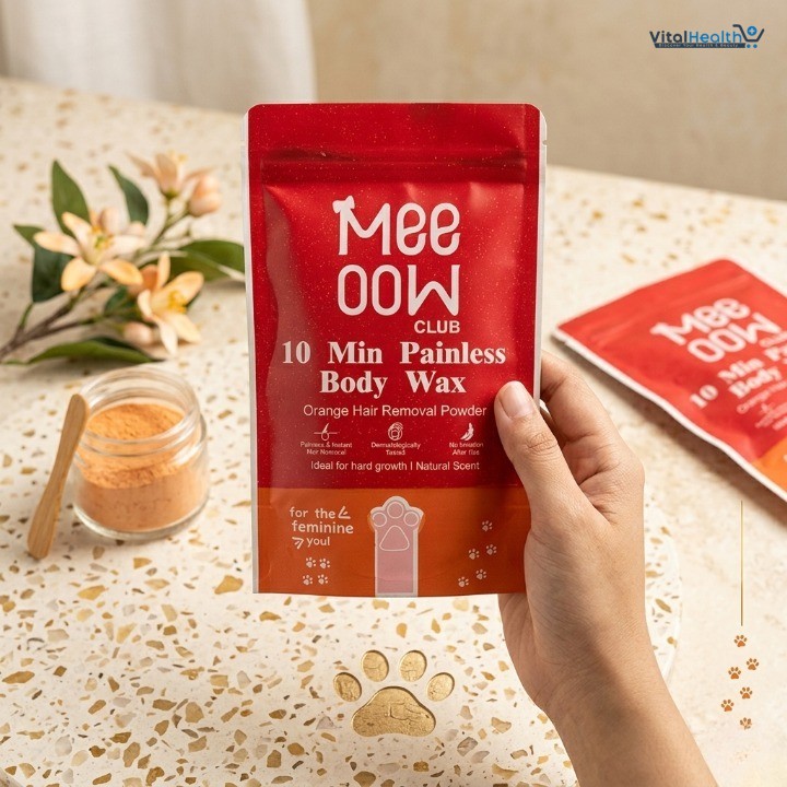 Meow Club 10 Min Painless Body Wax Powder - Orange Organic Hair Removal for Women - Natural &amp; Smooth Skin Solution thumbnail 2