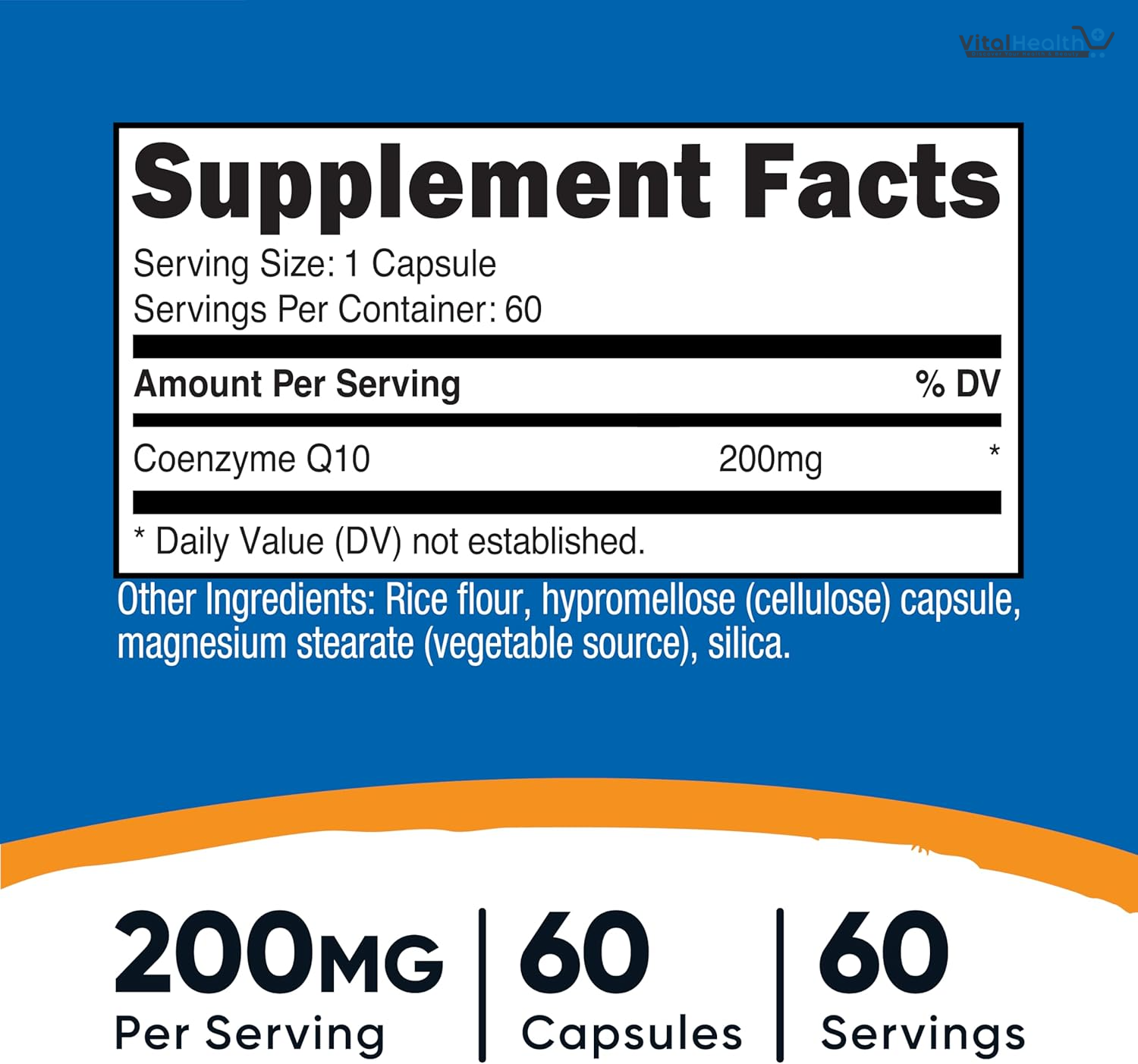 Nutricost CoQ10 200mg, 60 Vegetarian Capsules, 60 Servings - High Absorption, Vegetarian, Non-GMO, Coenzyme Q10 thumbnail 4