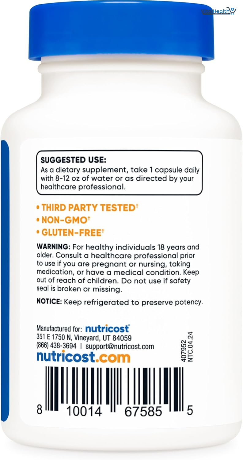 Nutricost Probiotic Complex (10 Billion CFU) 60 Capsules - Acidophilus Plus 9 Other Probiotics, Non-GMO, Gluten Free Supplement thumbnail 3