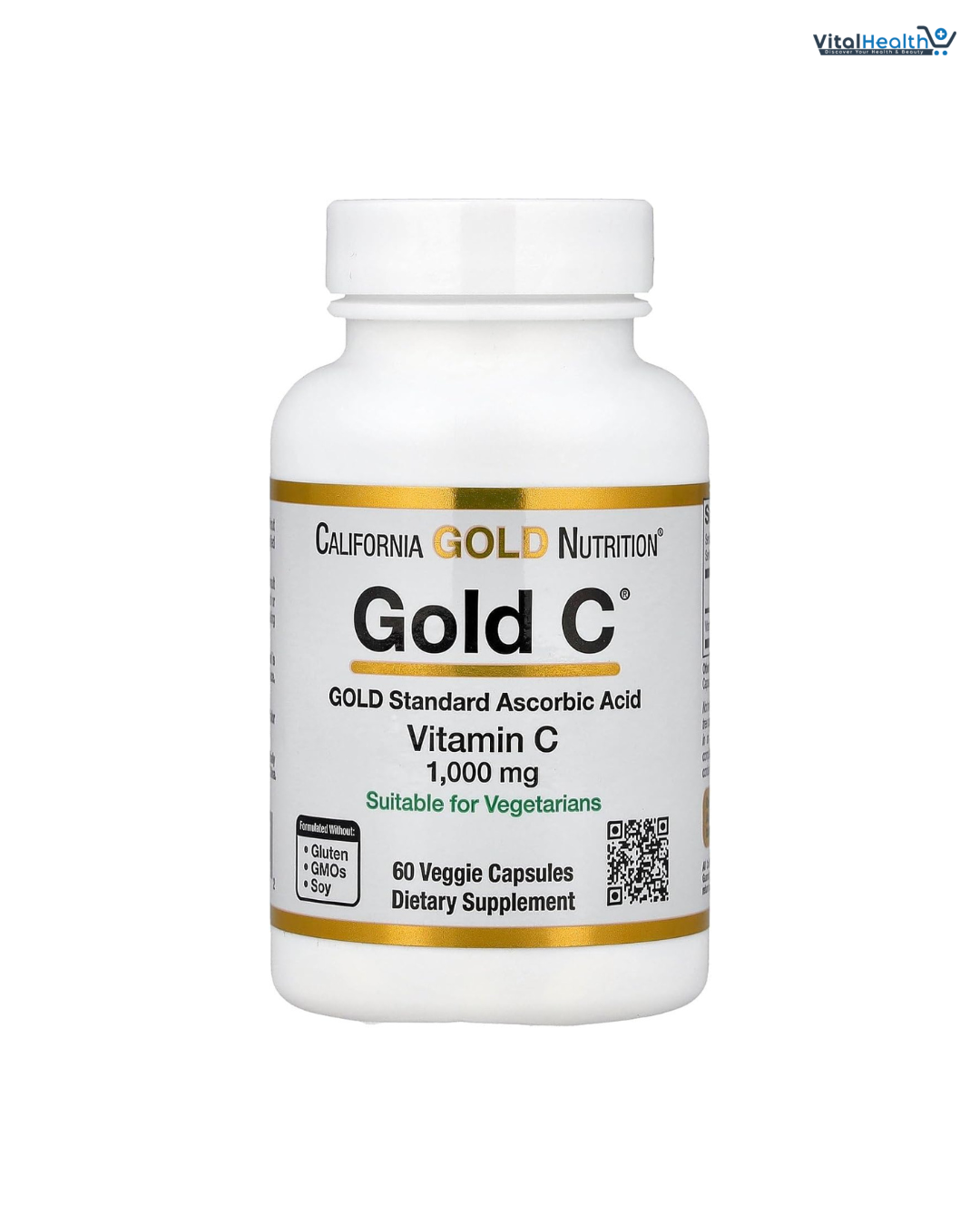 California Gold Nutrition Gold C®, USP Grade Vitamin C, 1,000 mg, 60 Veggie Capsules thumbnail 4