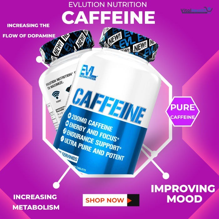 Evlution Nutrition Caffeine - Energy, Focus, &amp; Endurance Support - 200mg of Caffeine Per Serving _ 100 Tablets thumbnail 7