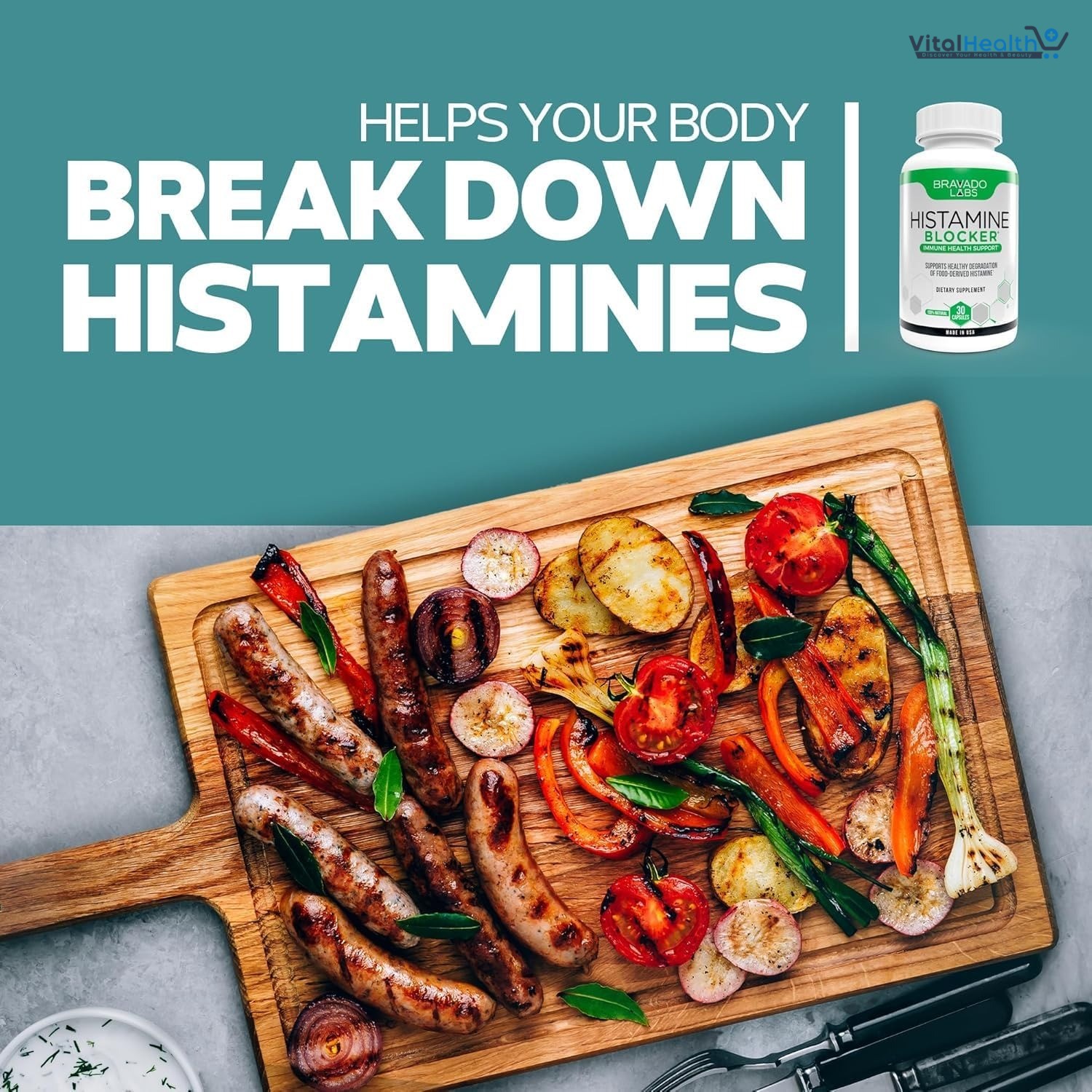 DAO Enzyme Supplements Histamine Blocker – Natural Digestive Aid with Vitamin C thumbnail 3