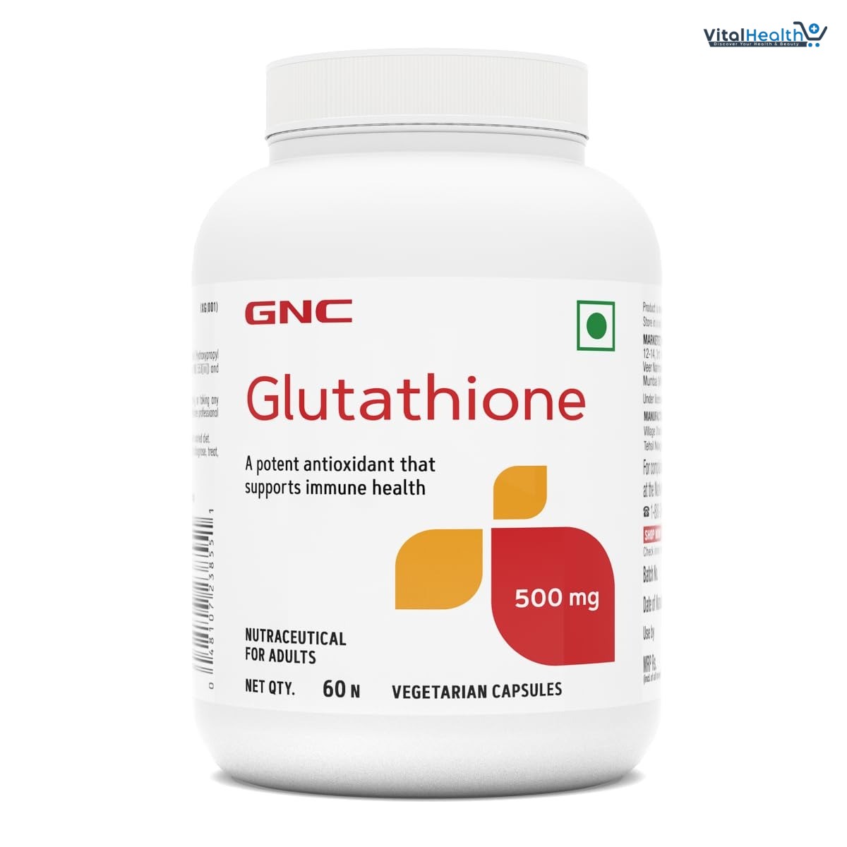 GNC Glutathione 500mg With Vitamin C For Clear &amp; Radiant Skin | 60 Veg Capsules | Reduces Dark Spots &amp; Melanin Pigmentation | Boosts Immunity | Fights Pollution &amp; UV Damage | For Men &amp; Women| Formulat thumbnail 6