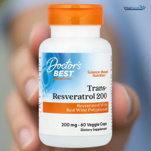 Doctors Best Trans-Resveratrol 200, Resveratrol with Red Wine Polyphenol (ResVinol), Non-GMO, Gluten Free, Soy Free, Vegan 60 Veggie Caps thumbnail 3