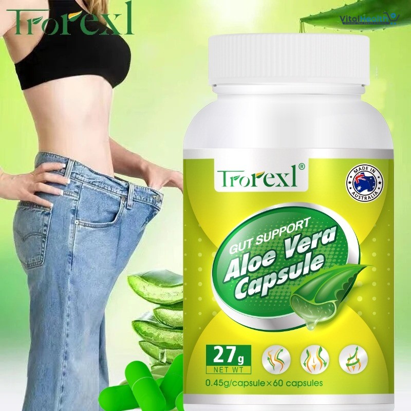 Trorexl Aloe Vera Appetite Reduction Vegan Capsules Gut Support Weight Loss For Men &amp; Women _ 60 Count thumbnail 2