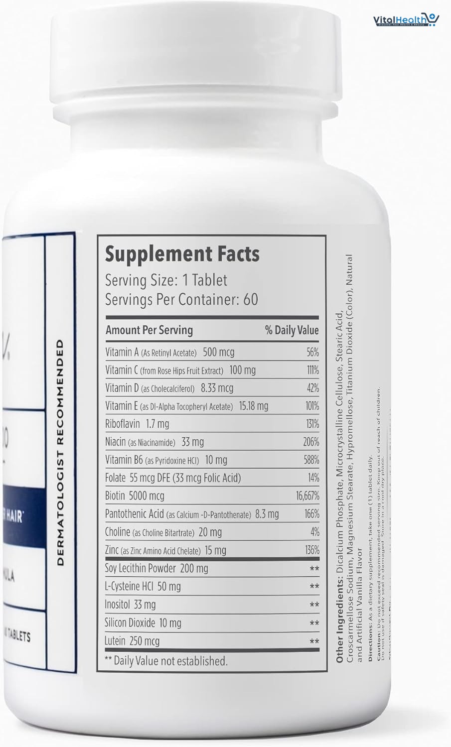 Elon Matrix 5000 Complete Multivitamin 5000Mcg Biotin Supplement thumbnail 2