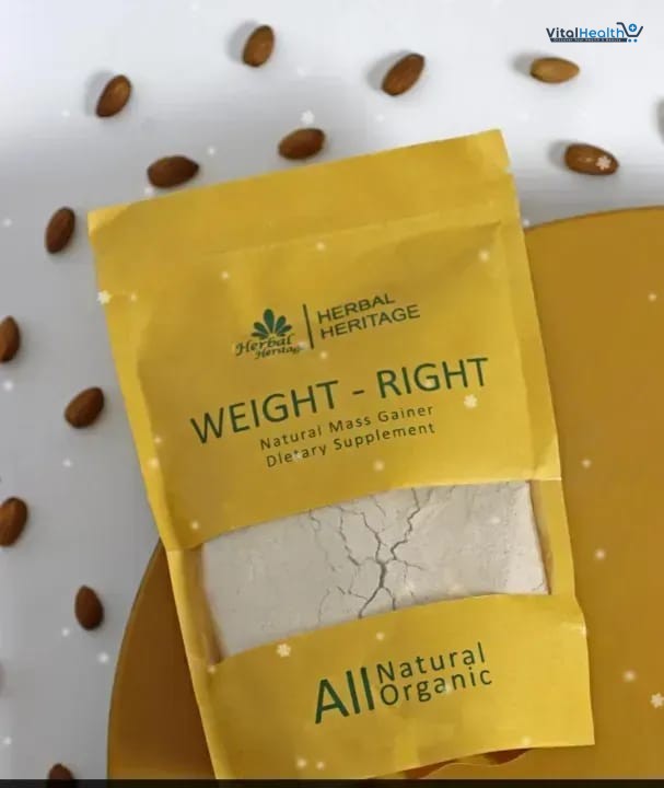 Herbal Heritage Weight-Right Natural Mass Gainer Dietary Supplement - 100% Organic All Natural Formula for Healthy Weight Gain (100g) thumbnail 4