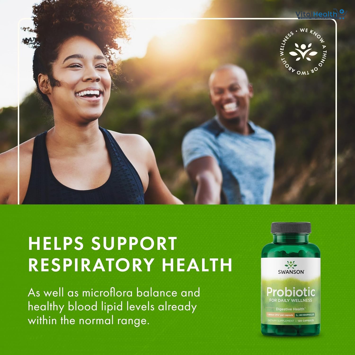Swanson Probiotic - Digestive Health Supplement w/ 1 Billion CFU per Capsule - Natural Formula Supporting Bowel Regularity &amp; Daily Wellness - 120 Capsules thumbnail 2
