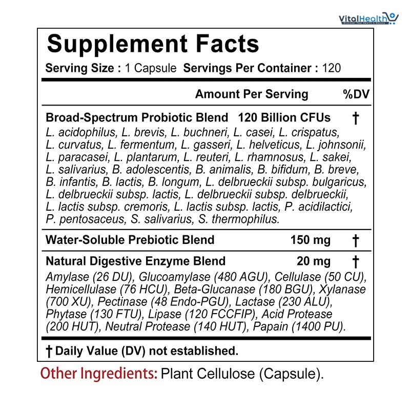 Pslalae Probiotic Capsules - Prebiotics/Probiotics, Digestive Immune Health, Gut Health thumbnail 5