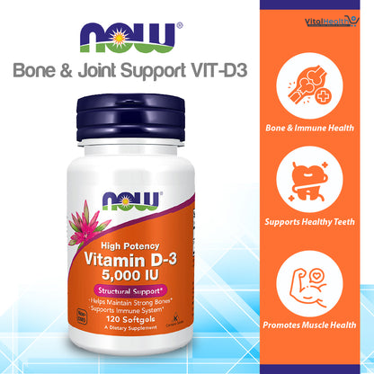 NOW Foods Supplements, Vitamin D-3 5,000 IU, High Potency, Structural Support, 240 Softgels thumbnail 4