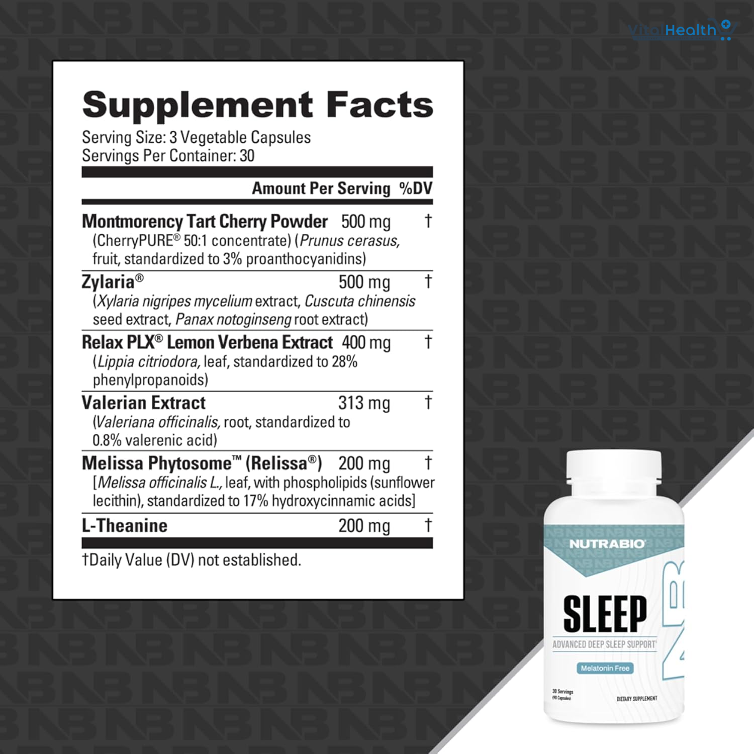 NutraBio Sleep - Advanced Deep Sleep Supplement - Restorative Natural Sleep Aid, Reduces Restlessness - Melatonin Free Sleep Aid - 30 Servings- 90 Capsules thumbnail 5