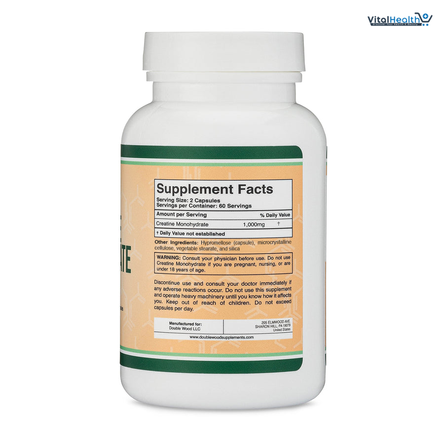 Double Wood Creatine Monohydrate Capsules 120 Count thumbnail 3