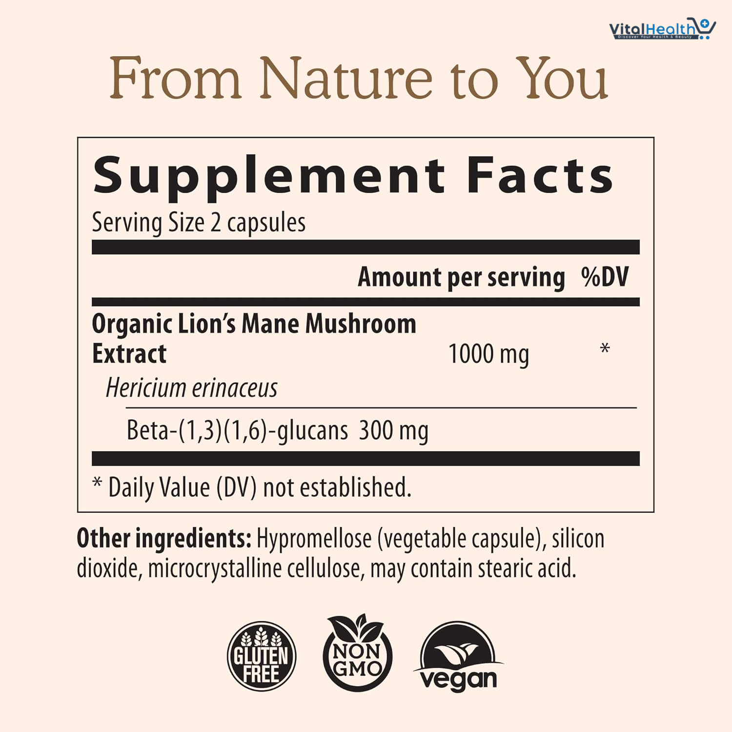 Lions Mane Mushroom Cognition (120 Capsules) Lions Mane Mushroom Powder Extract Capsules | Brain Supplement, Brain Vitamins, Focus Supplement thumbnail 3