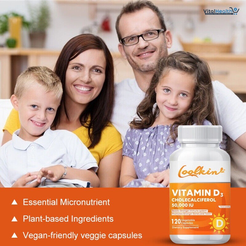 High Potency Vitamin D3 50,000 IU - 120 Vegetarian Capsules - Gluten Free Non-GMO Vitamin D Supplement thumbnail 4