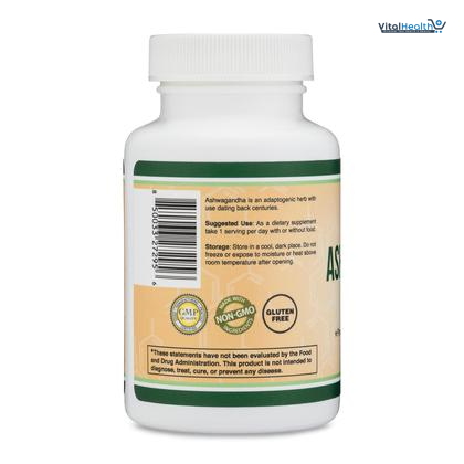 Ashwagandha Capsules, 120 Count (500mg Extract 20:1 Potency) Adaptogen Stress Relief by Double Wood thumbnail 6