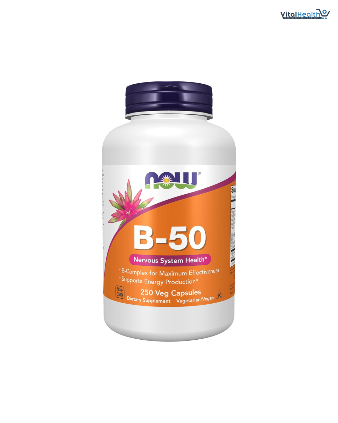 NOW Foods Vitamin B-50, Energy Production, Nervous System Health, 250 Veg Capsules thumbnail 3