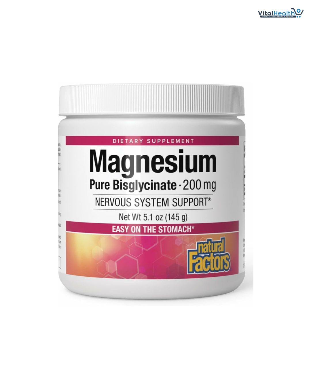 Natural Factors Magnesium Bisglycinate Powder 200mg - 145g thumbnail 2