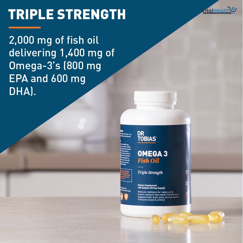 Dr. Tobias Triple Strength Omega 3 Fish Oil 180 Softgels thumbnail 6