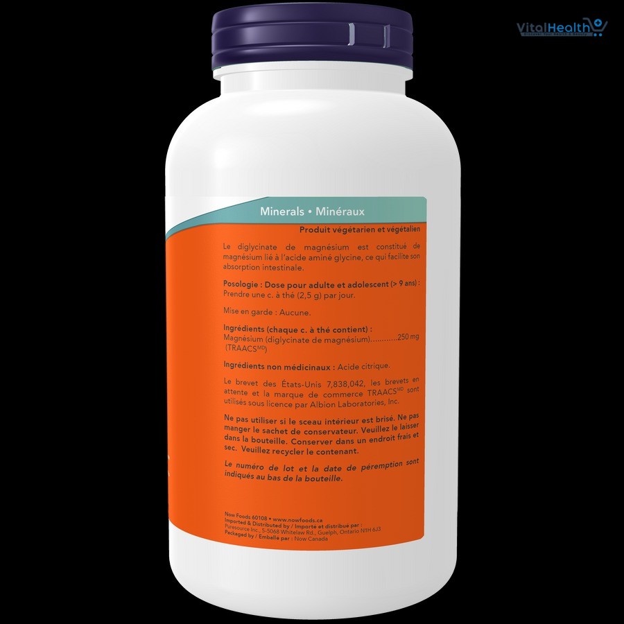 NOW FOODS Magnesium Bisglycinate Powder 300mg Per Serving_ 8OZ thumbnail 3