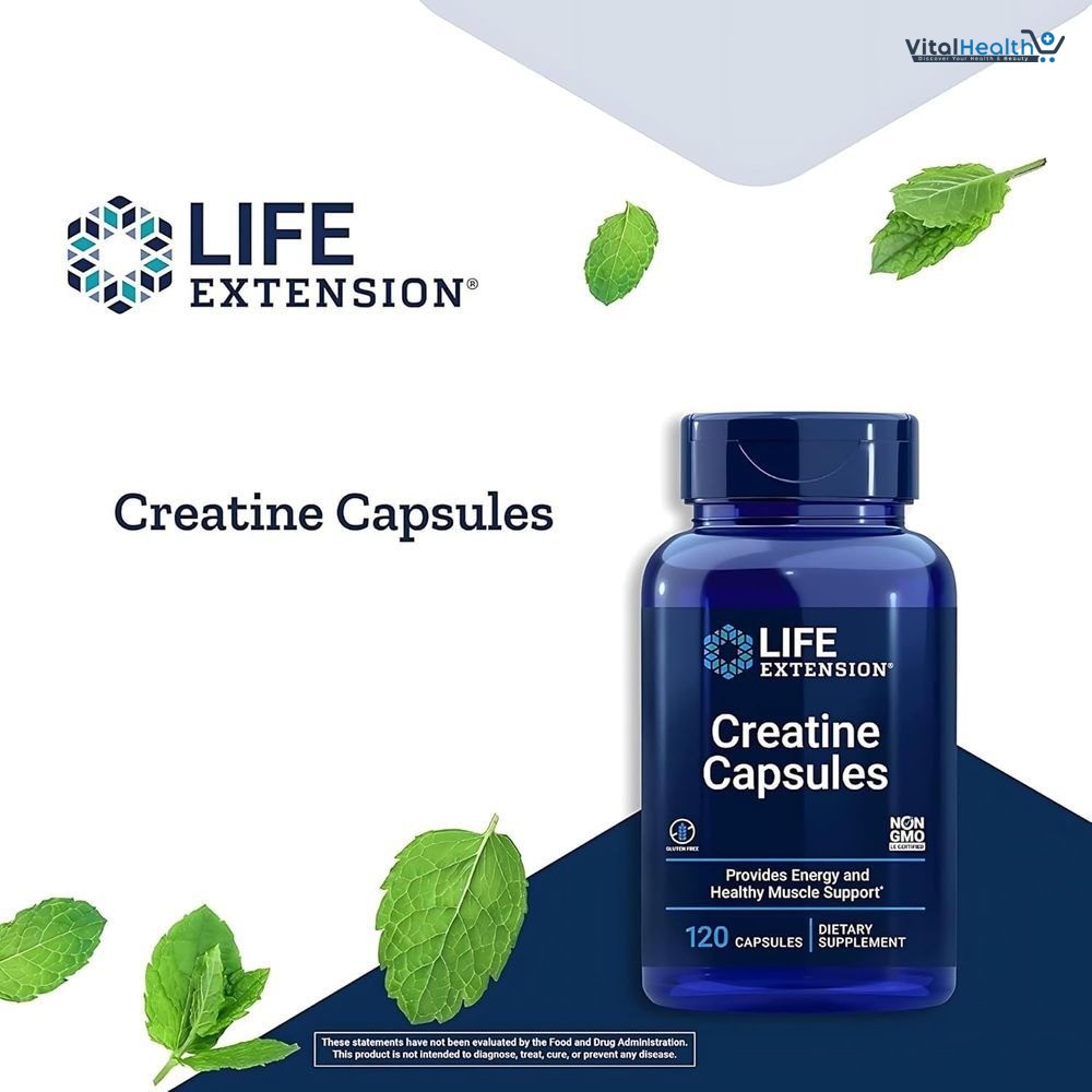Life Extension Creatine Capsules – Creatine Monohydrate – Promotes Strength, Lean Muscle, Healthy Endurance – Non-GMO, Gluten-Free – 120 Capsules thumbnail 10