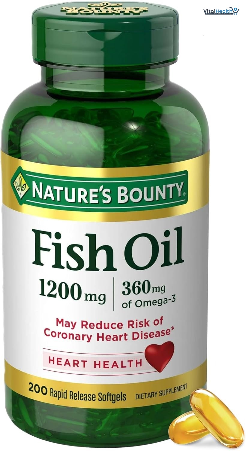 Nature's Bounty Fish Oil Omega 3 Supplements - Supports Heart Health, 1200 Mg Fish Oil, Omega-3, 200 Softgels thumbnail 2