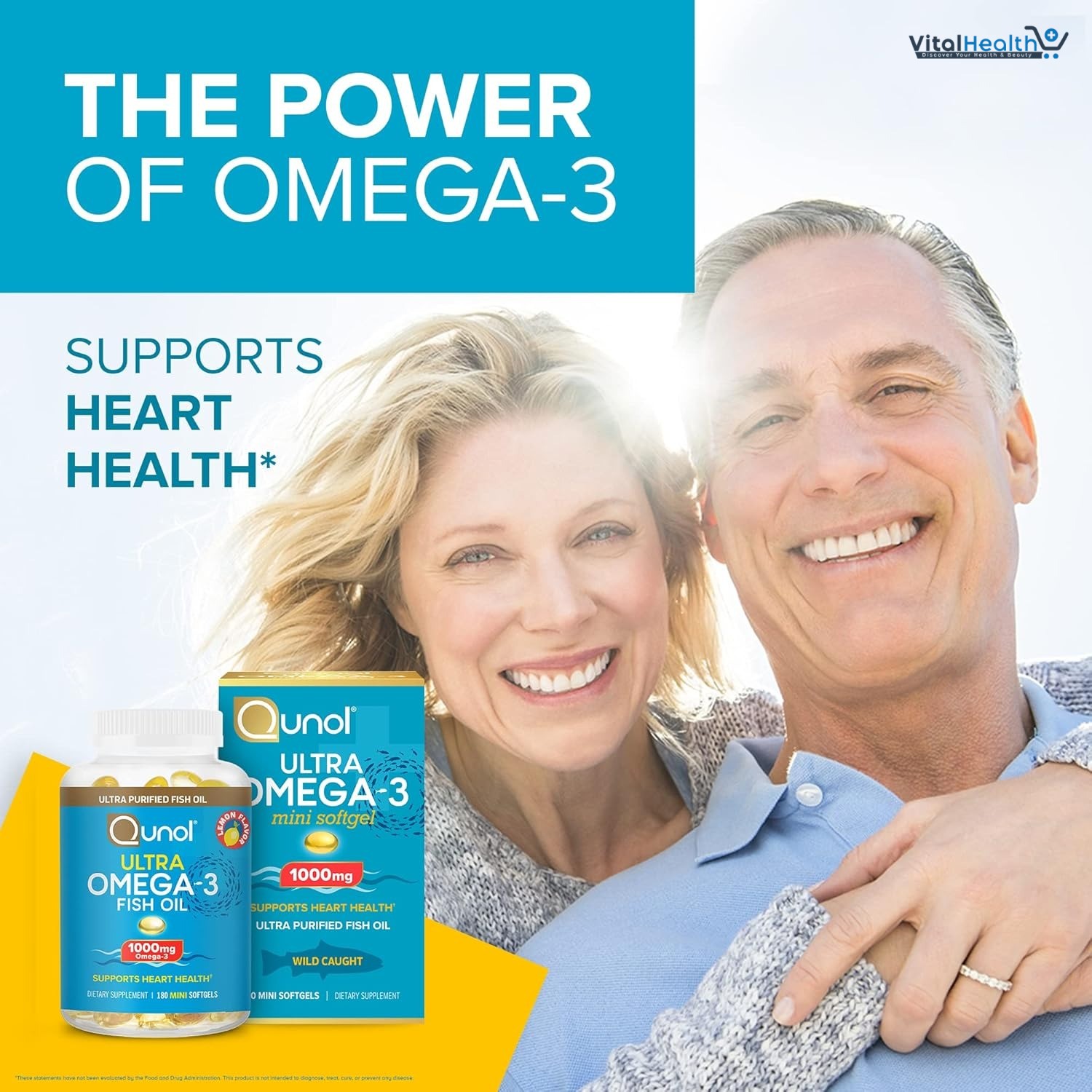 Qunol Fish Oil Omega 3 Mini Softgels, 1000mg Omega 3 EPA + DHA, Ultra Pure Supplements, Heart Health Support, Lemon Flavor, Easy to Swallow Minis, 3 Month Supply, 180 Count thumbnail 2