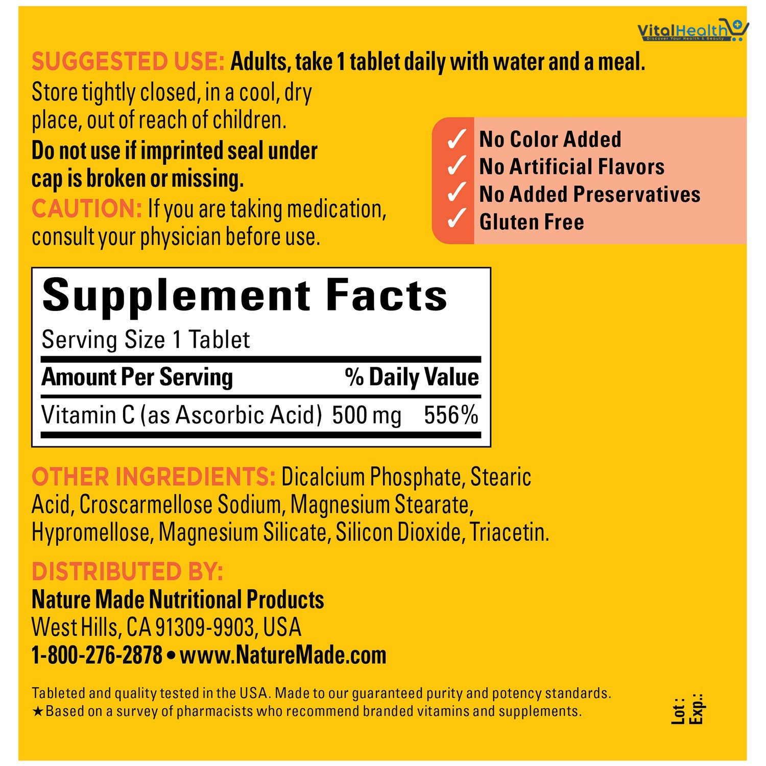 Nature Made Vitamin C 500 mg, Dietary Supplement for Immune Support, 100 Tablets, 100 Day Supply thumbnail 5