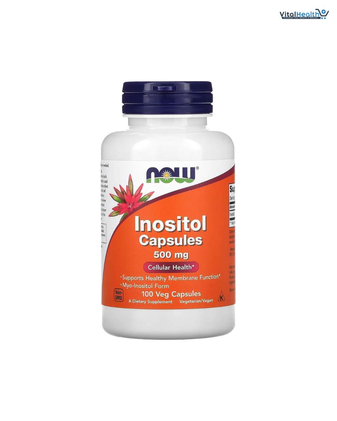 NOW Foods Supplements, Inositol 500 mg, Healthy Membrane Function, Cellular Health, 100 Veg Capsules thumbnail 4