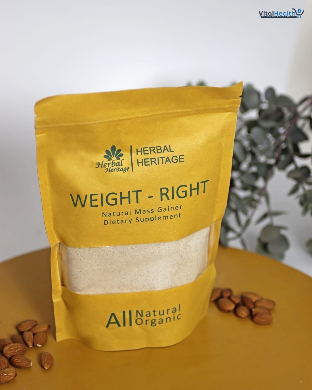 Herbal Heritage Weight-Right Natural Mass Gainer Dietary Supplement - 100% Organic All Natural Formula for Healthy Weight Gain (100g) thumbnail 2