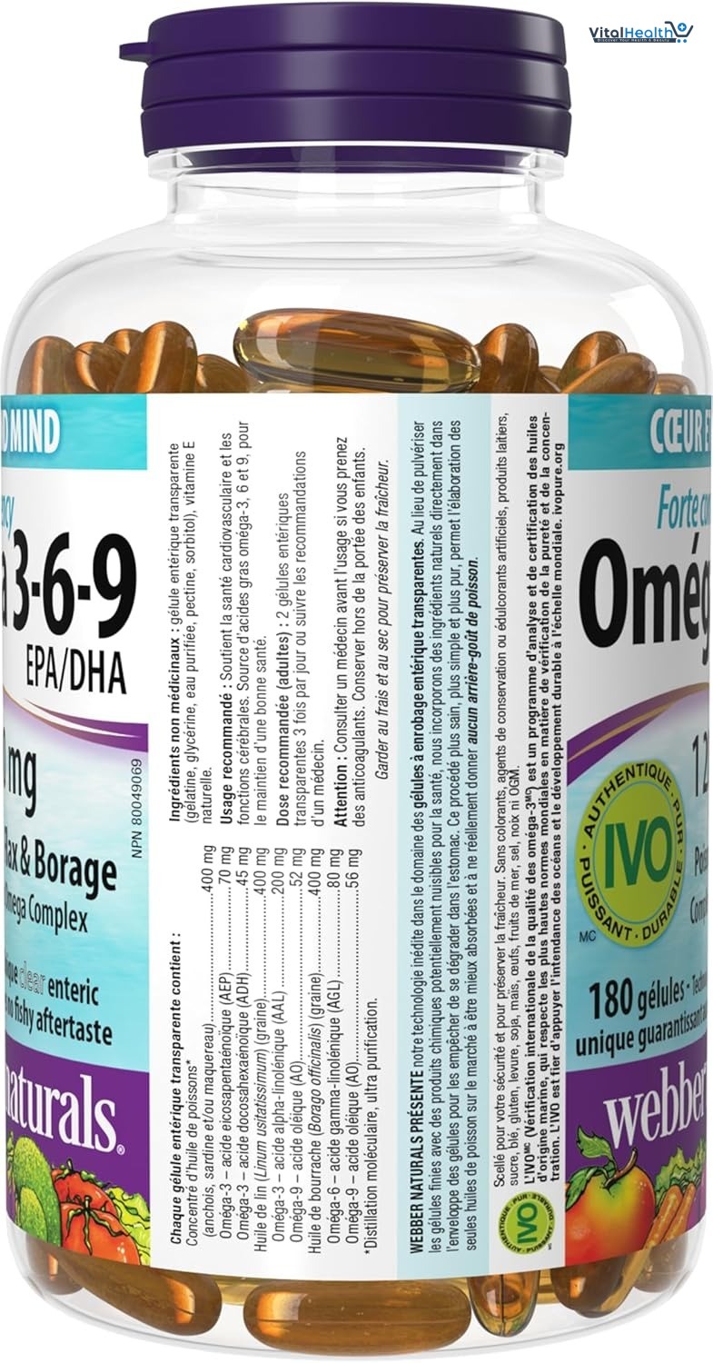 Webber Naturals High Potency Omega 3-6-9, 180-Count thumbnail 2