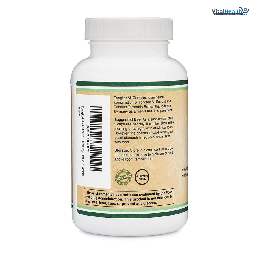 Tongkat Ali Extract 200 to 1 for Men (Longjack) Eurycoma Longifolia, 1000mg per Serving, 120 Capsules - Men's Health Support with 20mg Tribulus Terrestris (Third Party Tested) by Double Wood thumbnail 7