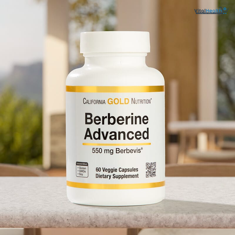 California Gold Nutrition, Berberine Advanced, Berbevis Phytosome with Berberine Phospholipid Complex with Sunflower Lecithin, 550 mg, 60 Veggie Capsules thumbnail 3