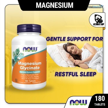 NOW Foods Supplements, Magnesium Glycinate 100 mg, Highly Absorbable Form, 180 Tablets thumbnail 2