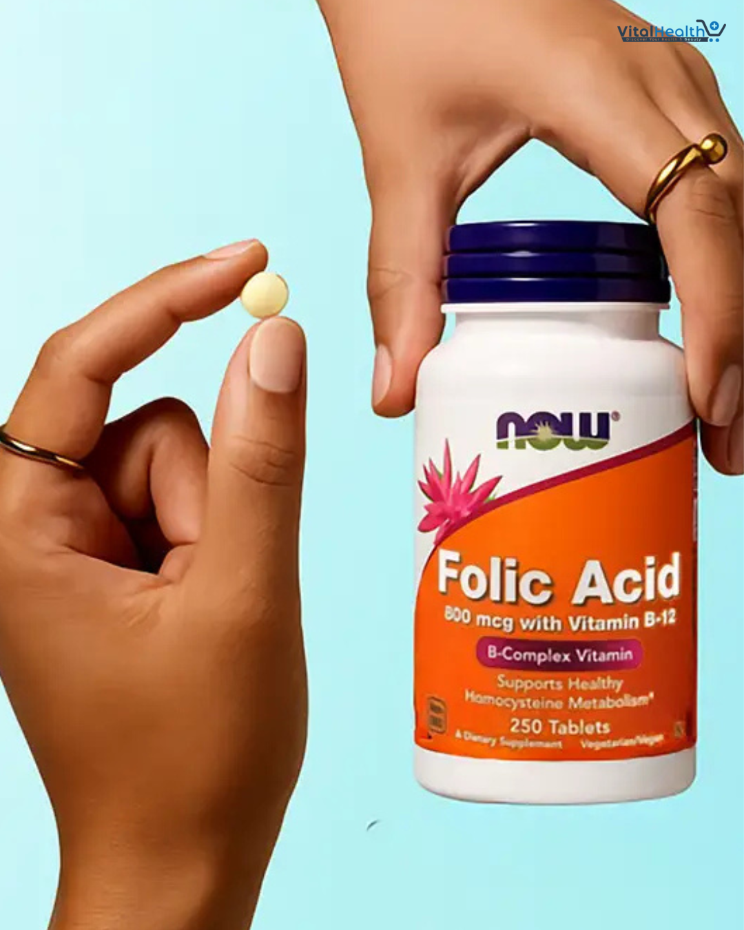 NOW Foods Folic Acid 800 mcg with Vitamin B12 250 Tablets thumbnail 2