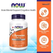 NOW Supplements, L-Tyrosine 500 mg, Supports Mental Alertness, Neurotransmitter Support, 120 Capsules thumbnail 5