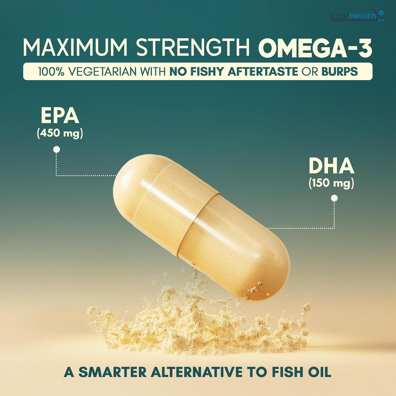 Rasayanam Plant Based Omega-3 Capsules, 1600mg 60 Capsules thumbnail 3