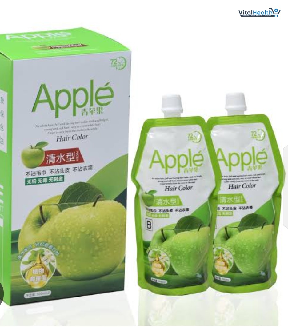 Apple Hair Color 96 Natural Black Ammonia Free Chemical Free Hair Dye Brown Coverage Natural Black And Brown Shades 500x2ml thumbnail 2