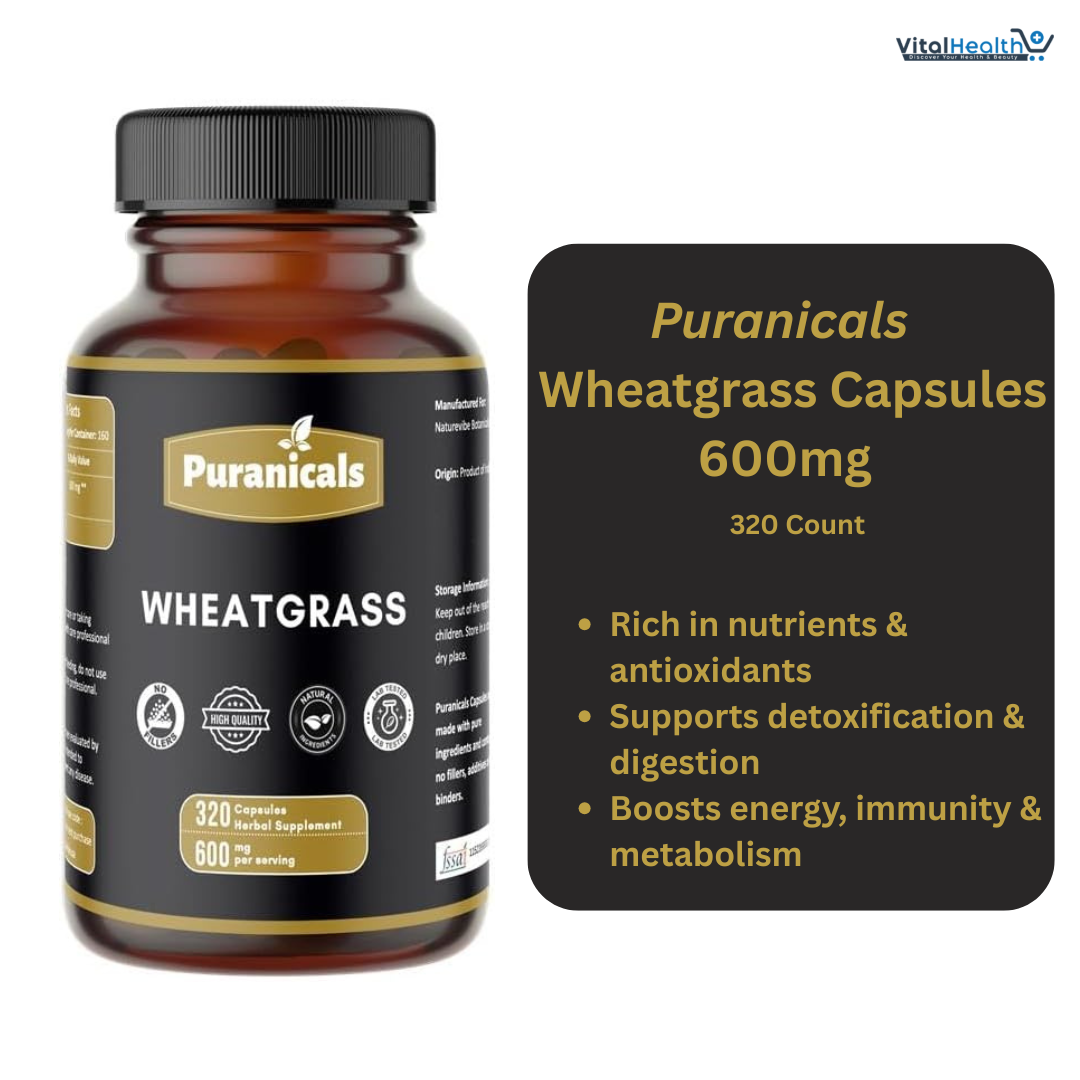 Puranicals Wheatgrass Premium 960 Capsules Non-GMO and Gluten Free | Herbal Supplement | 600 mg Per Serving | Made with 100% Herb Wheat Grass thumbnail 3