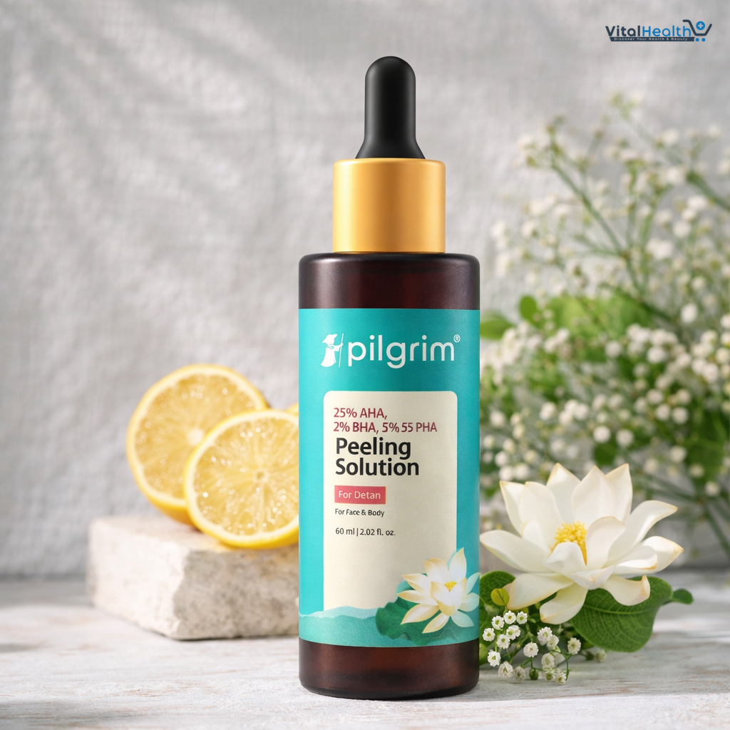 Pilgrim 25% AHA, 2% BHA, 5% PHA Peeling Solution For Detan Exfoliating Serum – 60ml thumbnail 2