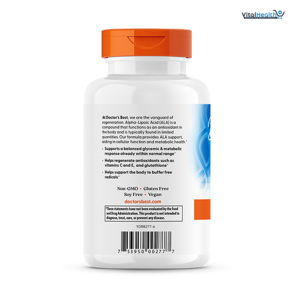 Doctor's Best, Alpha-Lipoic Acid 300, 300 mg, 180 Veggie Caps thumbnail 2