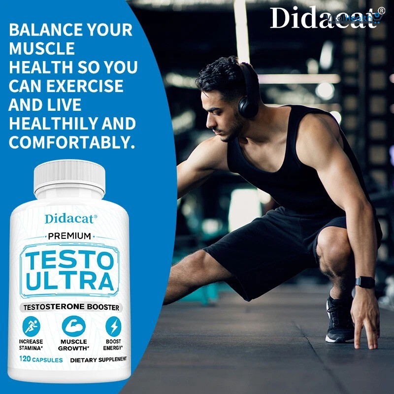 Didacat Testoultra Capsules 120 Count _ Testosterone Enhancer thumbnail 3