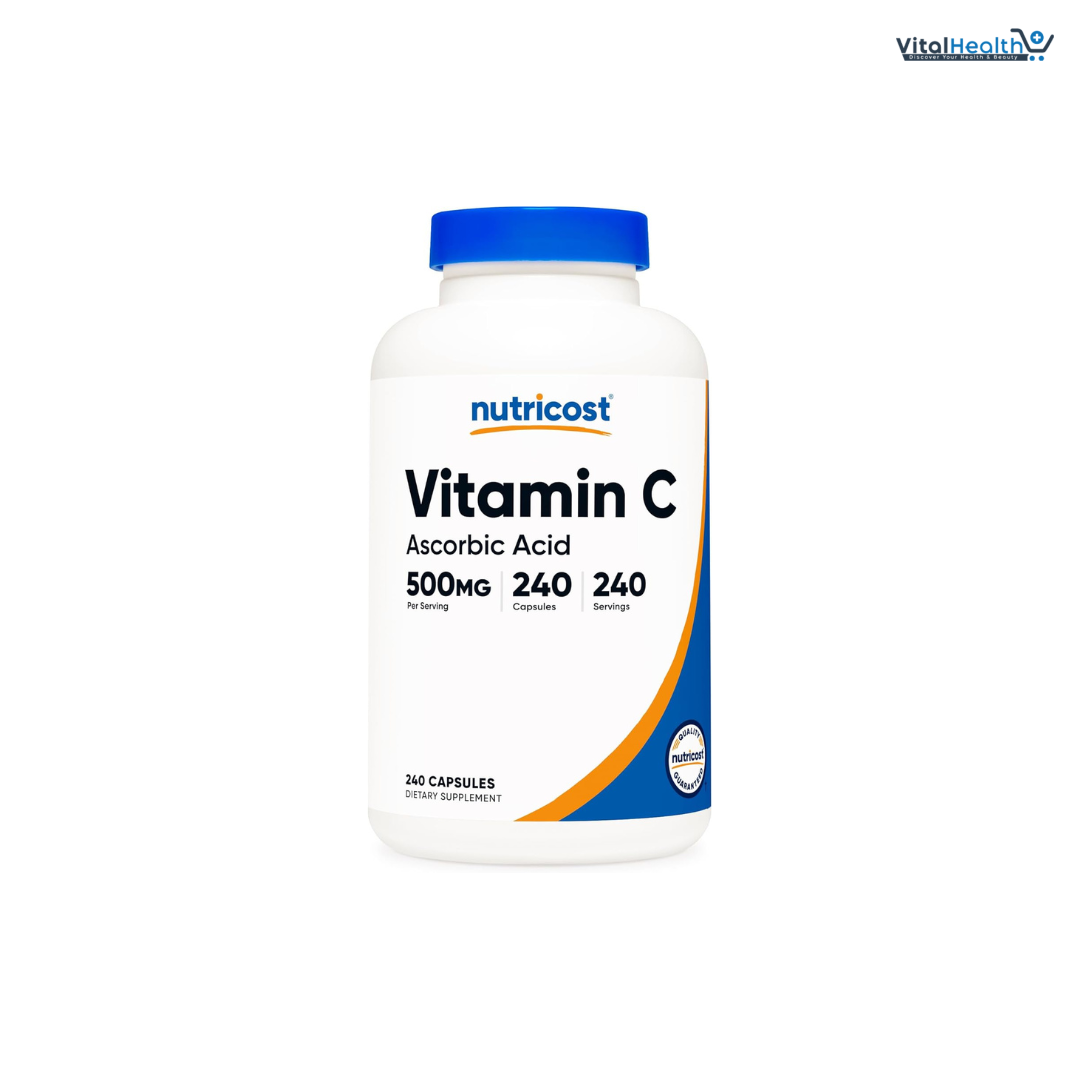 Nutricost Vitamin C 500mg, 240 Capsules, Vegetarian, Gluten Free &amp; Non-GMO thumbnail 3